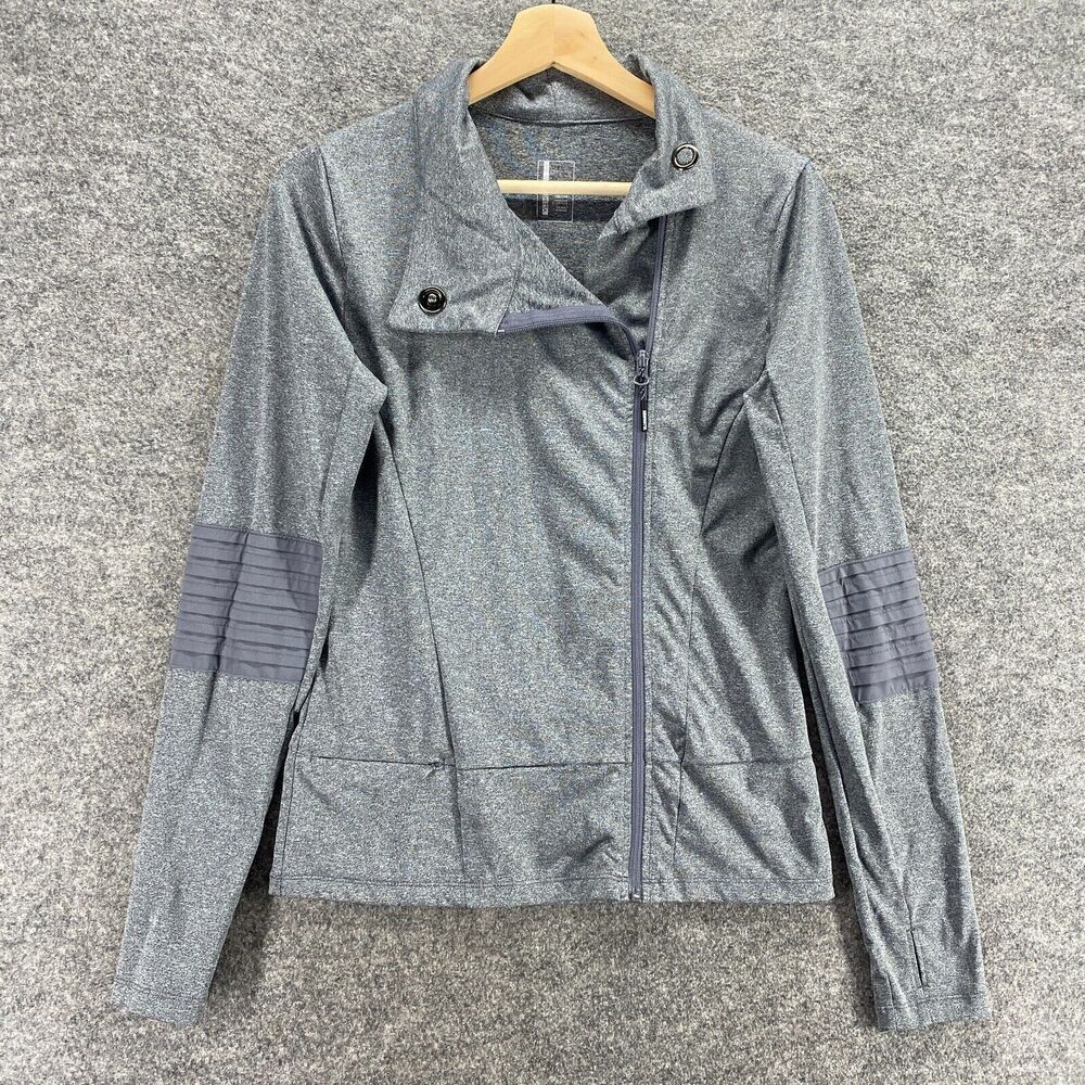 Mondetta Jacket Women S Small Gray Full Zip Long Sleeve Collared Casual Comfort